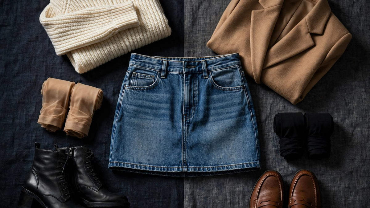 How to Style Hosiery With Denim Skirts in Spring and Fall - Berkshire