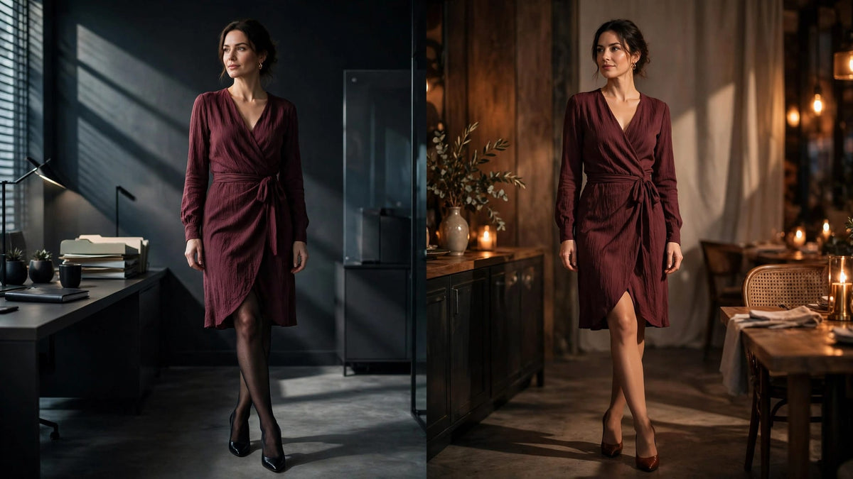 How to Style Hosiery With Wrap Dresses for Work and Dinner - Berkshire