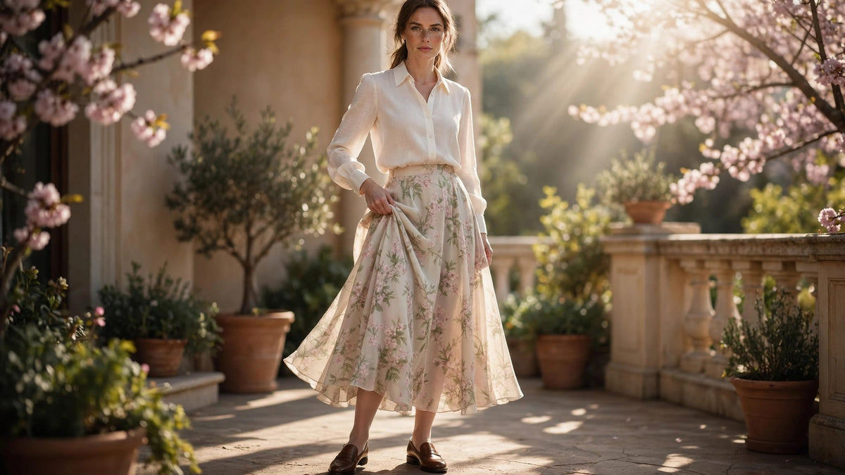 How to Style Sheer Hosiery With Midi Skirts in Spring - Berkshire