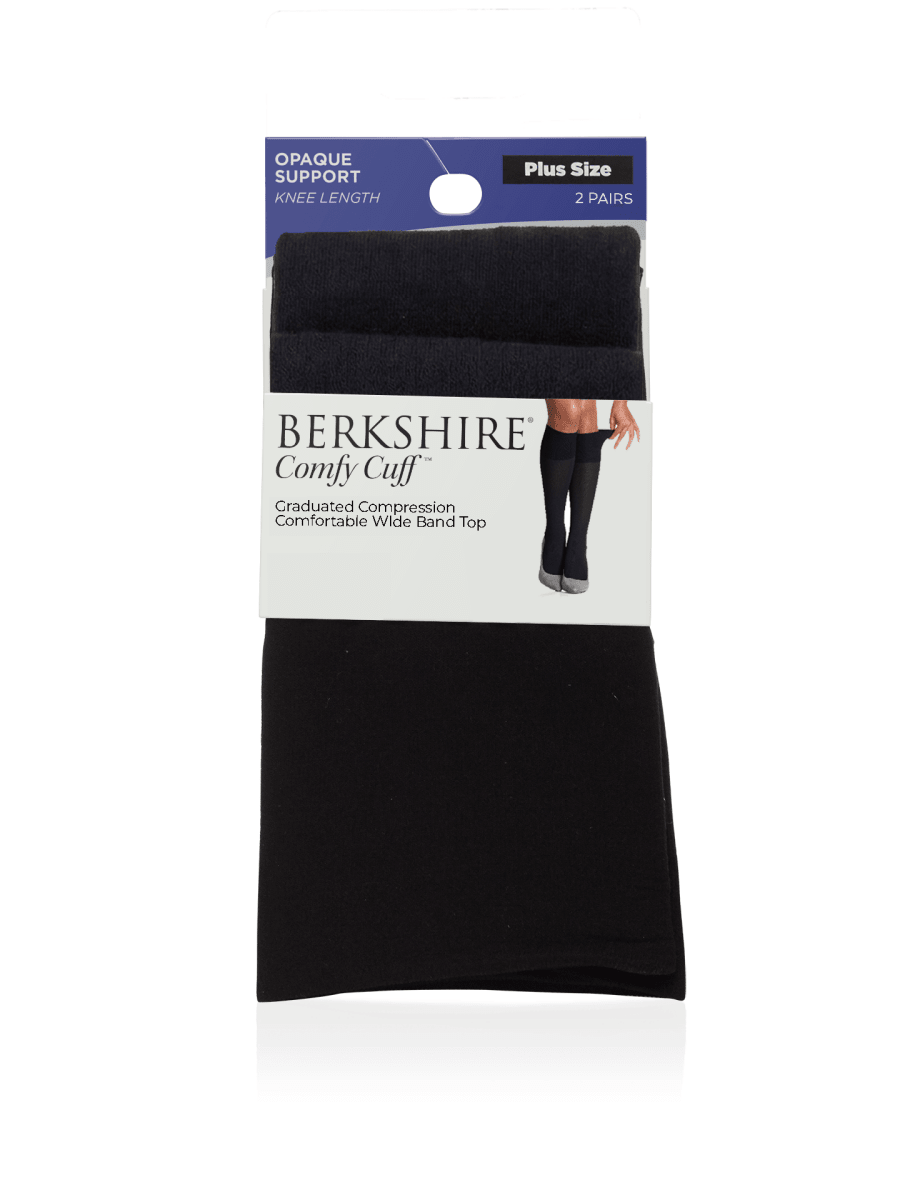 Comfy Cuff Plus Size Opaque Graduated Compression Trouser Sock with Sandalfoot Toe - 2 Pairs - 6203 by Berkshire