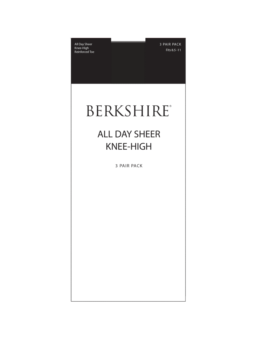 3 Pair Pack All Day Sheer Knee High with Reinforced Toe - 6528 by Berkshire