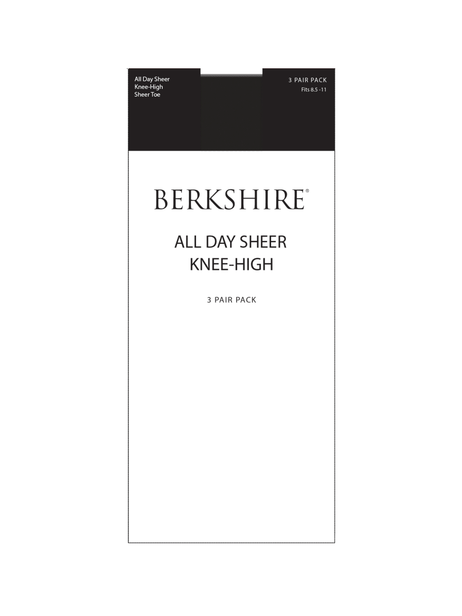 3 Pair Pack All Day Sheer Knee High with Sandalfoot Toe - 6527 by Berkshire