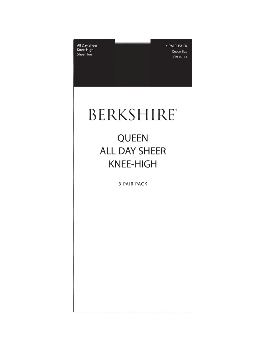 3 Pair Pack Queen All Day Sheer Knee High with Sandalfoot Toe - 6729 by Berkshire