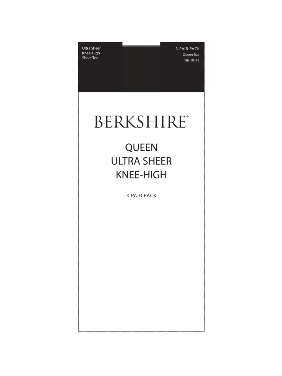3 Pair Pack Queen Ultra Sheer Knee High with Sandalfoot Toe - 6725 by Berkshire