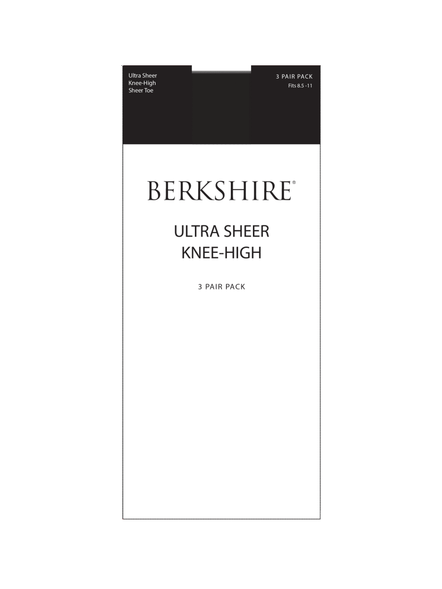3 Pair Pack Ultra Sheer Knee High with Sandalfoot Toe - 6525 by Berkshire