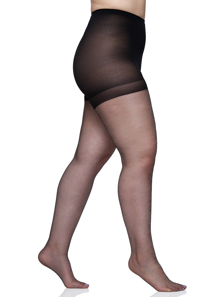 Plus size shimmer pantyhose best sale