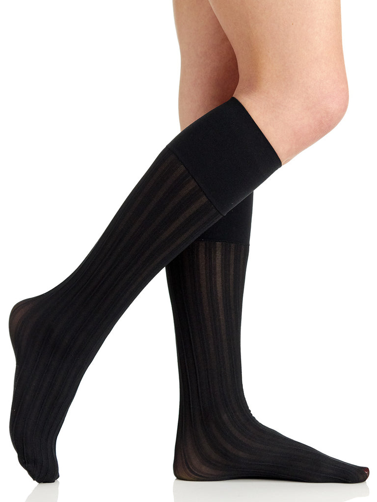 Comfy Cuff Vertical Stripe Textured Trouser Sock with Sandalfoot Toe - 5104 - Berkshire