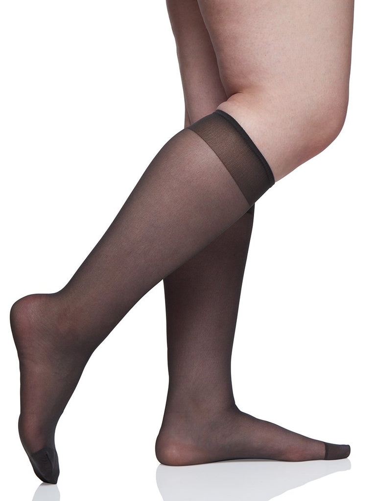 3 Pair Pack Queen All Day Sheer Knee High with Reinforced Toe - 6728 - Berkshire