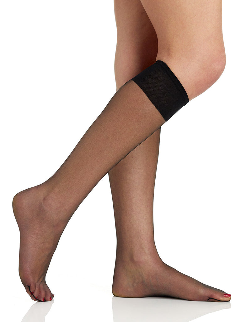 3 Pair Pack Ultra Sheer Knee High with Sandalfoot Toe - 6525 - Berkshire