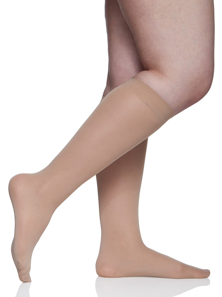 3 Pair Pack Queen Opaque Trouser Knee High with Sandalfoot Toe- 6724 - Berkshire