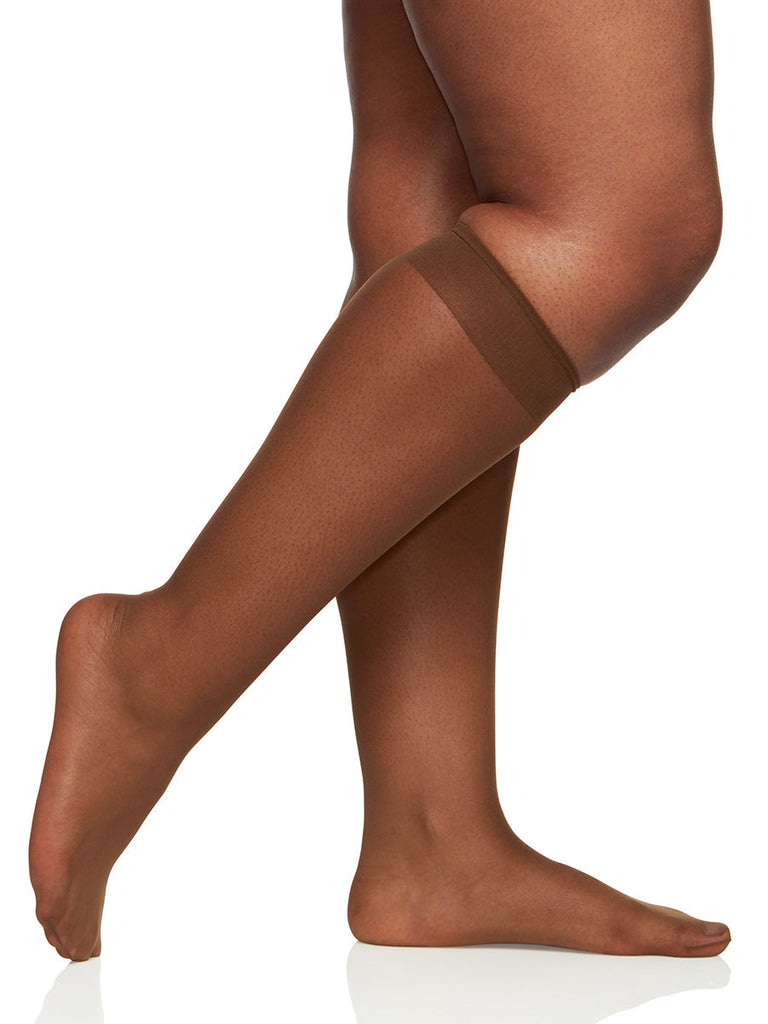 3 Pair Pack Queen All Day Sheer Knee High with Sandalfoot Toe - 6729 - Berkshire