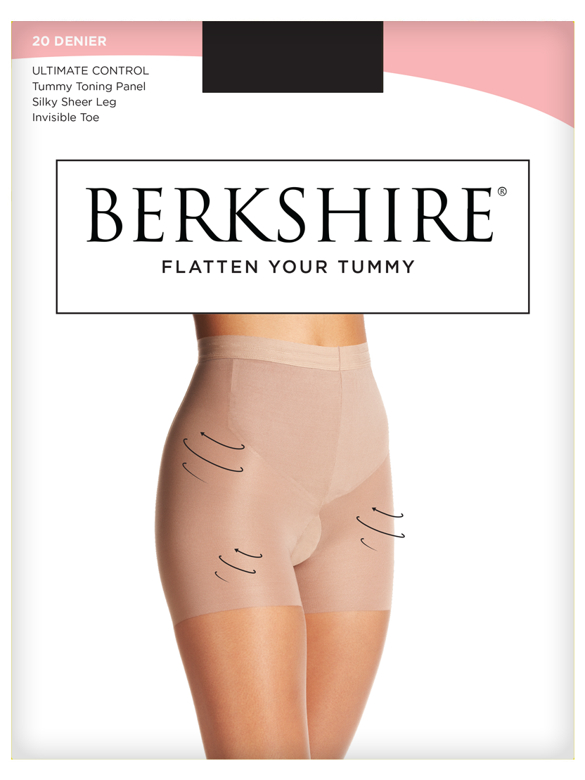Flat Tummy Silky Sheer Shaping Pantyhose With Invisible Toe - 8216 –  Berkshire