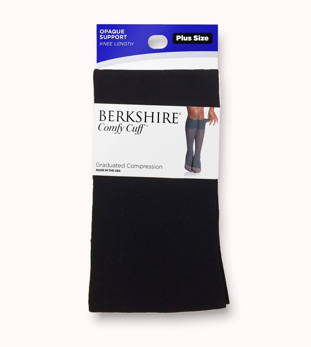 Comfy Cuff Plus Size Opaque Graduated Compression Trouser Sock with Sandalfoot Toe - 5203 by Berkshire