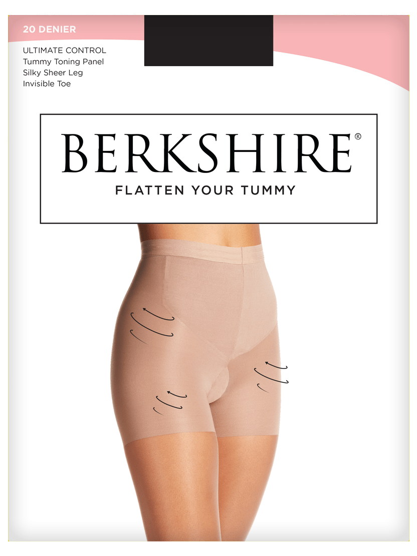 Flat Tummy Silky Sheer Shaping Pantyhose with Invisible Toe - 8216 by Berkshire